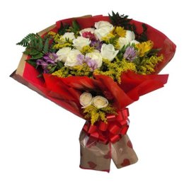 Imagem de Buquê com 12 Rosas Brancas 