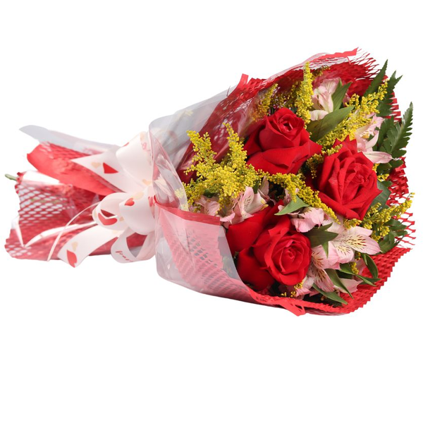 Buquê de 3 Rosas Vermelhas Nacionais  