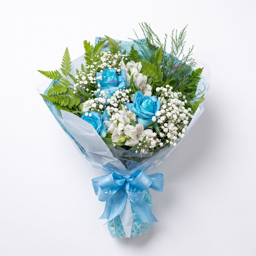 Buquê de 3 Rosas Azuis