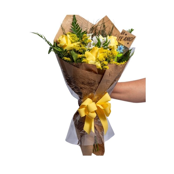 Buquê de 3 Rosas Amarelas Nacionais  