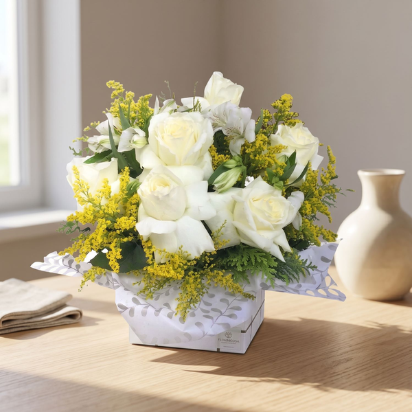 Arranjo com Rosas Brancas 