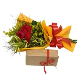 Imagem de Ramalhete de uma Rosa e Bombom