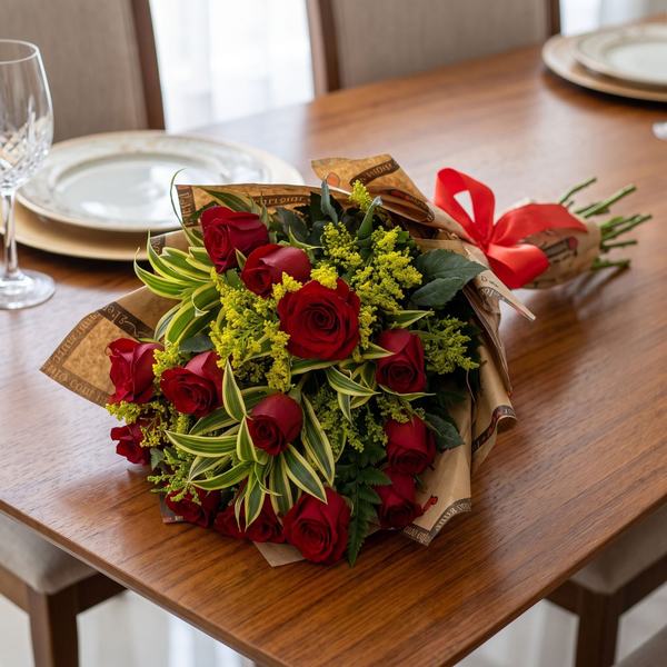 Ramalhete Doze Rosas Vermelhas 