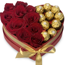 Imagem de Caixa Coração e Ferrero Rocher