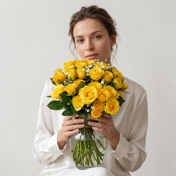 Arranjo de Mini Rosa Amarelo 