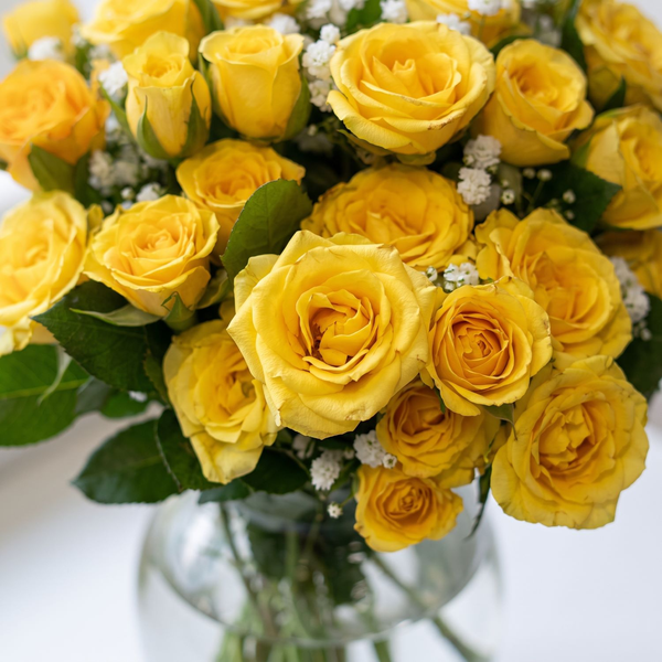 Arranjo de Mini Rosa Amarelo 