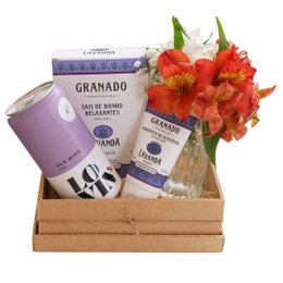 Imagem de Cesta Bem-Estar Vinho & Flores
