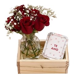 Imagem de Cesta Flores e Brownie Te Amo