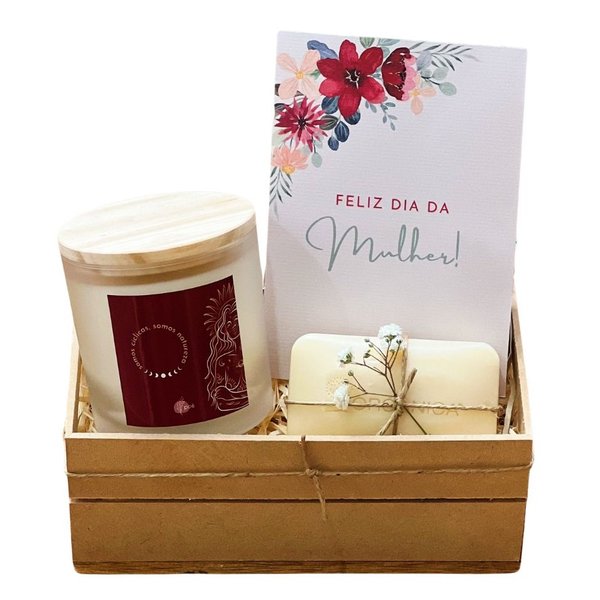 Kit Com Vela e Sabonete Perfumado Dia da Mulher