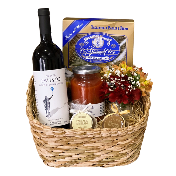 Cesta Massa & Vinho