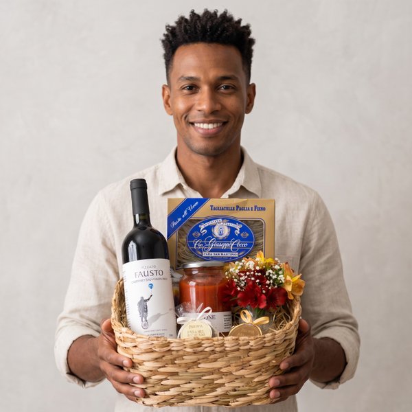 Cesta Massa & Vinho