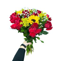 Imagem de Buque em Girassol e Rosas 