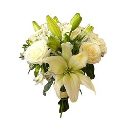 Imagem de Buquê Lírios Brancos com Rosas