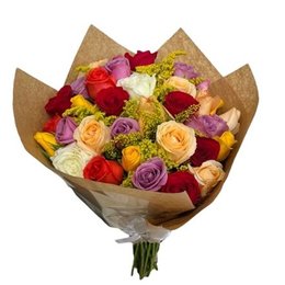 Imagem de Mega Buquê de 50 Rosas Coloridas com Tango