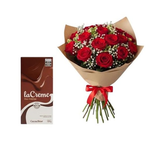 Buquê Luxo Itália com Barra La Creme Duo Intense