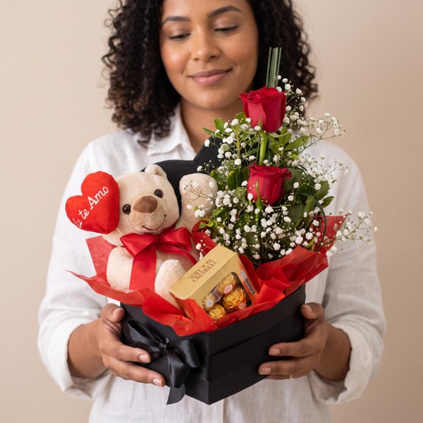 Kit Box Com Urso Teddy Love