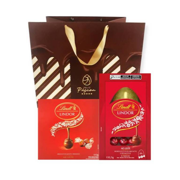 Ovo de Páscoa Lindt e Caixa de Bombons Lindt - Feliz