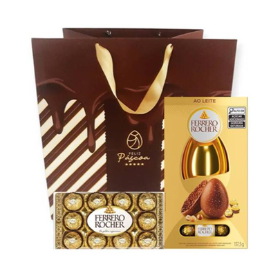 Ovo de Páscoa Ferrero e Caixa Bombons Ferrero - Feliz