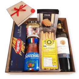 Imagem de Cesta Box com Vinho e Massa Italiana