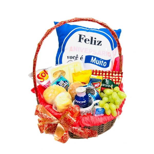 Cesta de Café da Manhã Feliz Aniversário
