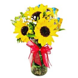 Imagem de Buquê de Girassóis no Vasinho