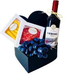 Imagem de Cesta com Vinho e  Queijo