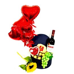 Imagem de Cesta romântica  TE AMO Queijo e Vinho