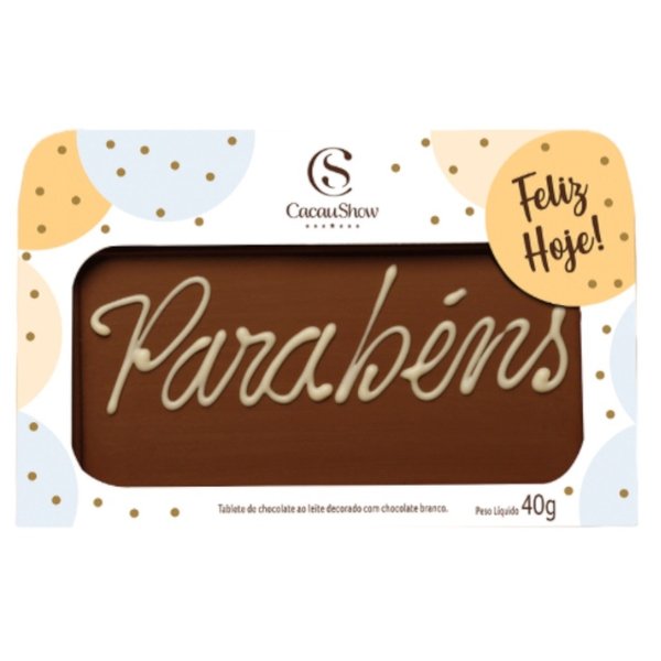 Plaquinha de Chocolate Parabéns