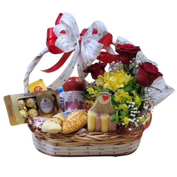 Cesta Café Mãe Com Rosas II