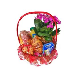 Imagem de Cesta com Flor e Croissant