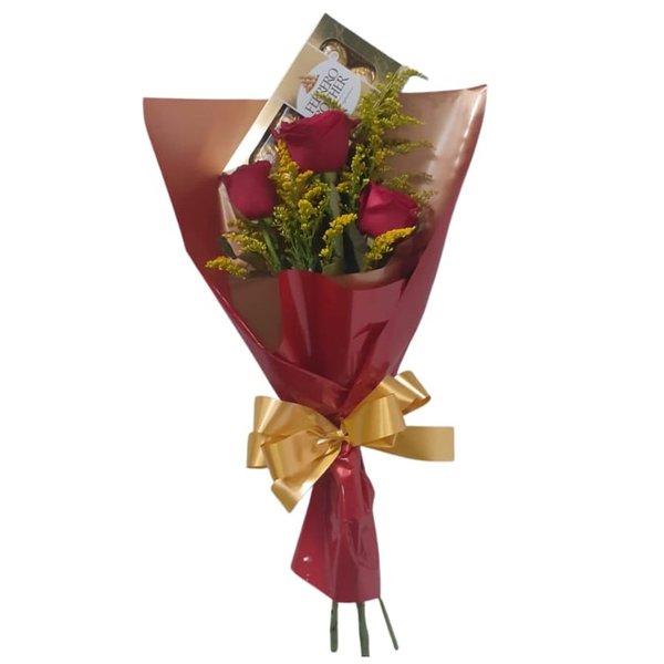 Mini Buquê de Rosas com Chocolate