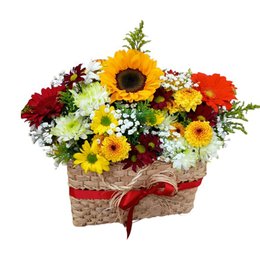 Imagem de Cesta Sacola Mix de Flores