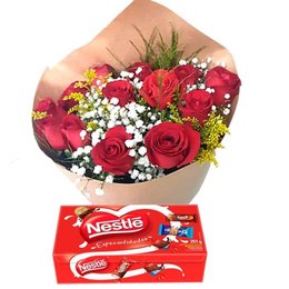 Imagem de Buquê com Caixa de Bombom