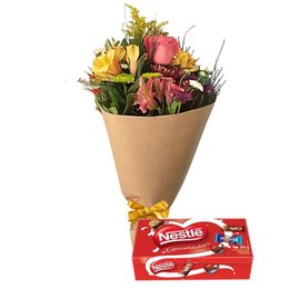 Imagem de Buquê Misto Caixa de Bombom