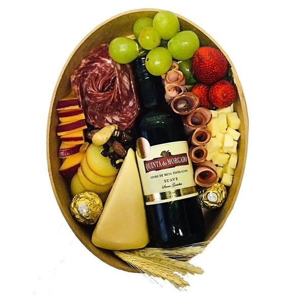 Cesta Gourmet de Queijo Vinho e Frios
