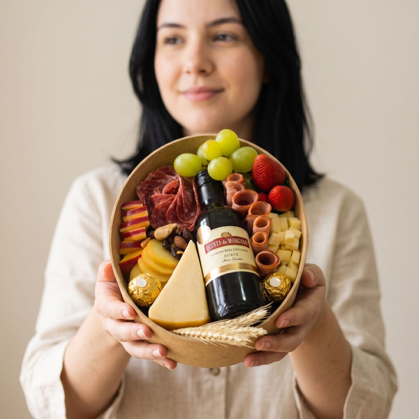 Cesta Gourmet de Queijo Vinho e Frios