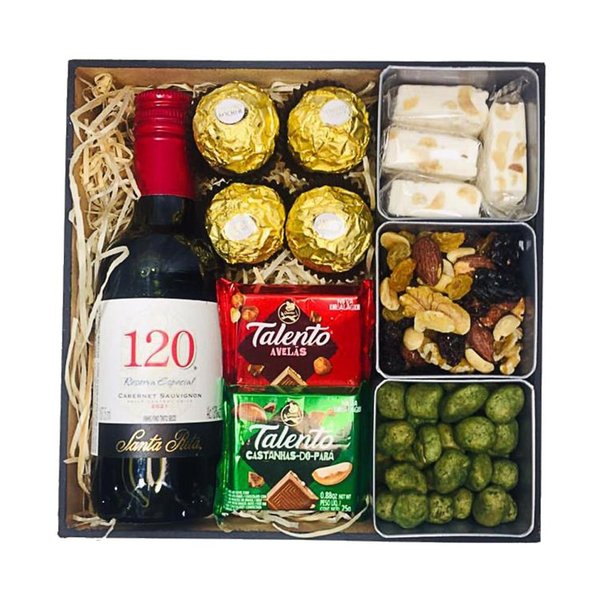 Caixa Maravilhosa de Natal Vinho e Delícias