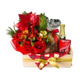 Cesta Afeto Espumante Flores e Lindt