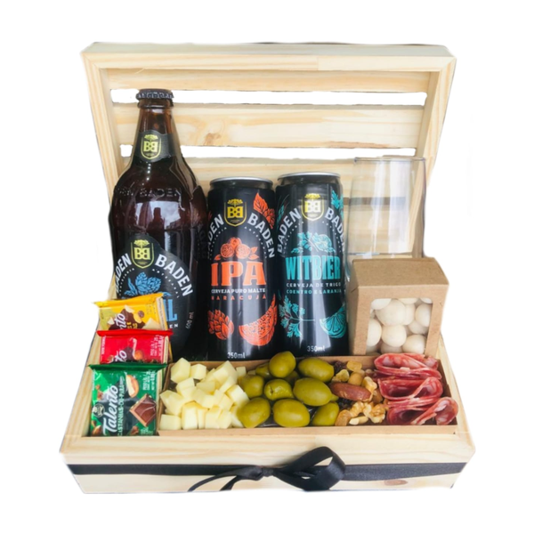 Cesta Cervejas Artesanais e Petiscos Premium