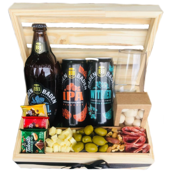 Cesta Cervejas Artesanais e Petiscos Premium