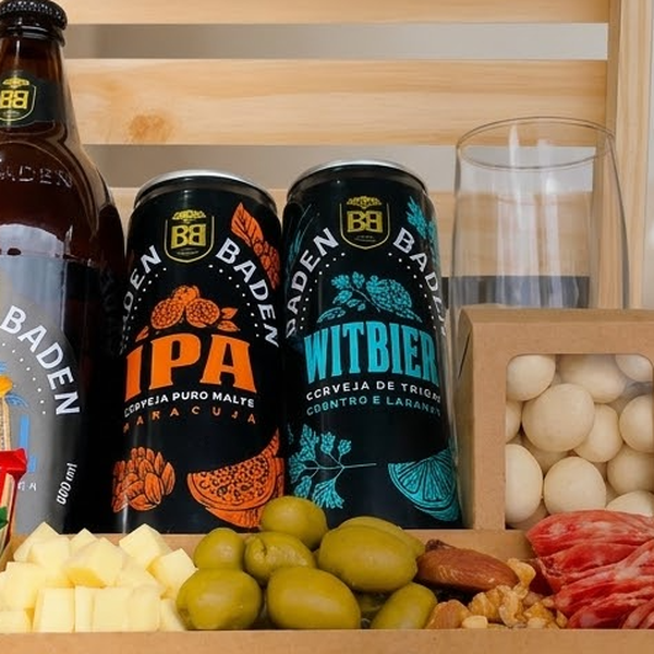 Cesta Cervejas Artesanais e Petiscos Premium