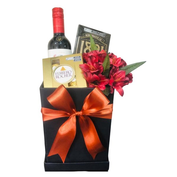 Cesta de Presente com Vinho