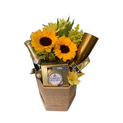 Cesta Girassol sonho dourado