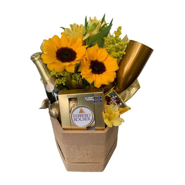 Cesta Girassol sonho dourado 