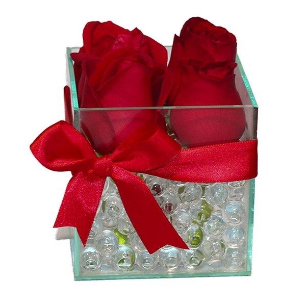 Arranjo De 4 Rosas Vermelhas 
