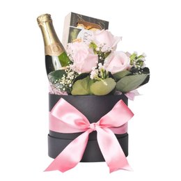 Imagem de Box Preto com Laço Rosa