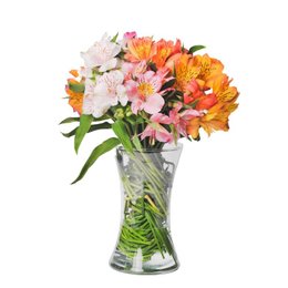 Imagem de Vaso de vidro com Astromélias