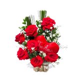Arranjo de Rosas e Pelúcia