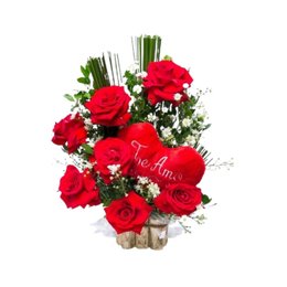 Imagem de Arranjo de Rosas e Pelúcia