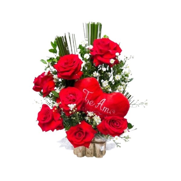 Arranjo de Rosas e Pelúcia